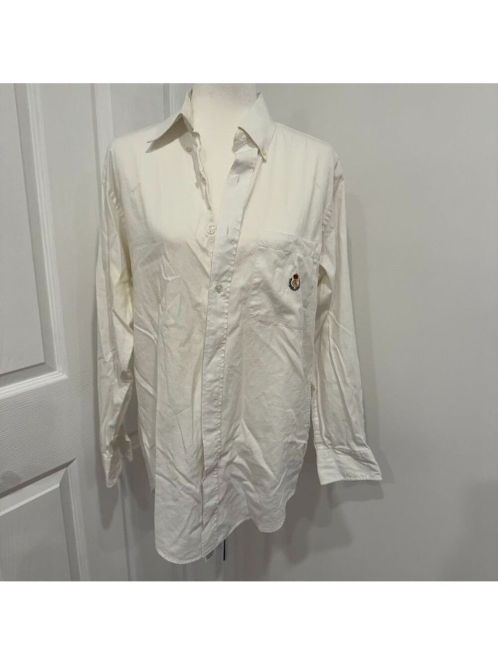 Chaps Ralph Lauren Cotton White Button Down Shirt Size 15 1/2 32/33
